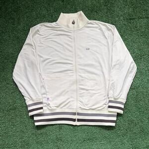 ESPN Men’s L Cream Full Zip Track Jacket Trim Sports Heaven Basketball NBA